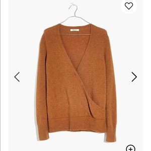 Madewell wrap front sweater coziest yarn
